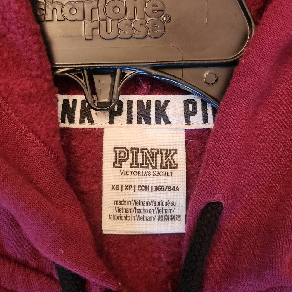Women's Pink Burgundy Hoodie Size XSmall - Picture 2 of 5
